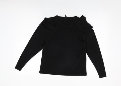 Womens UK Size S VERO MODA Black Basic T-Shirt