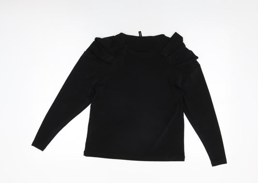Womens UK Size S VERO MODA Black Basic T-Shirt