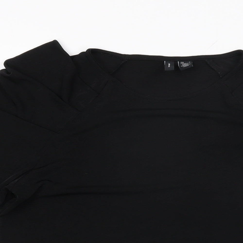 Womens UK Size S VERO MODA Black Basic T-Shirt