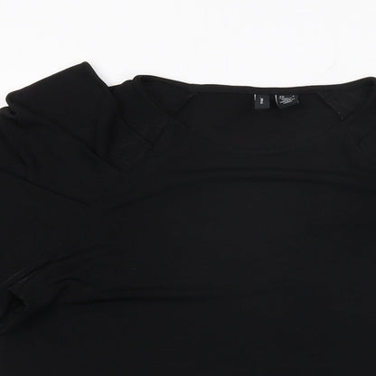Womens UK Size S VERO MODA Black Basic T-Shirt