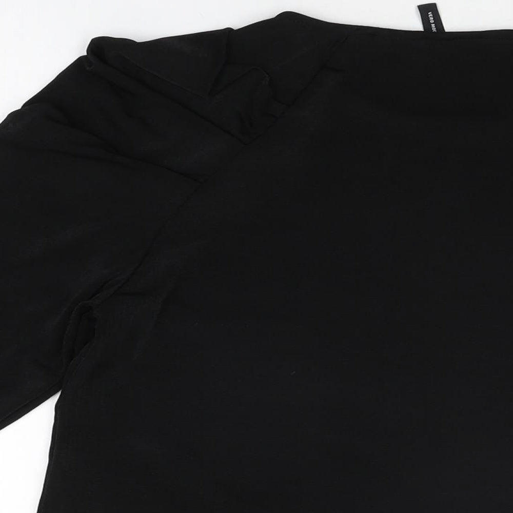 Womens UK Size S VERO MODA Black Basic T-Shirt
