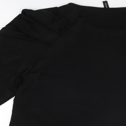 Womens UK Size S VERO MODA Black Basic T-Shirt