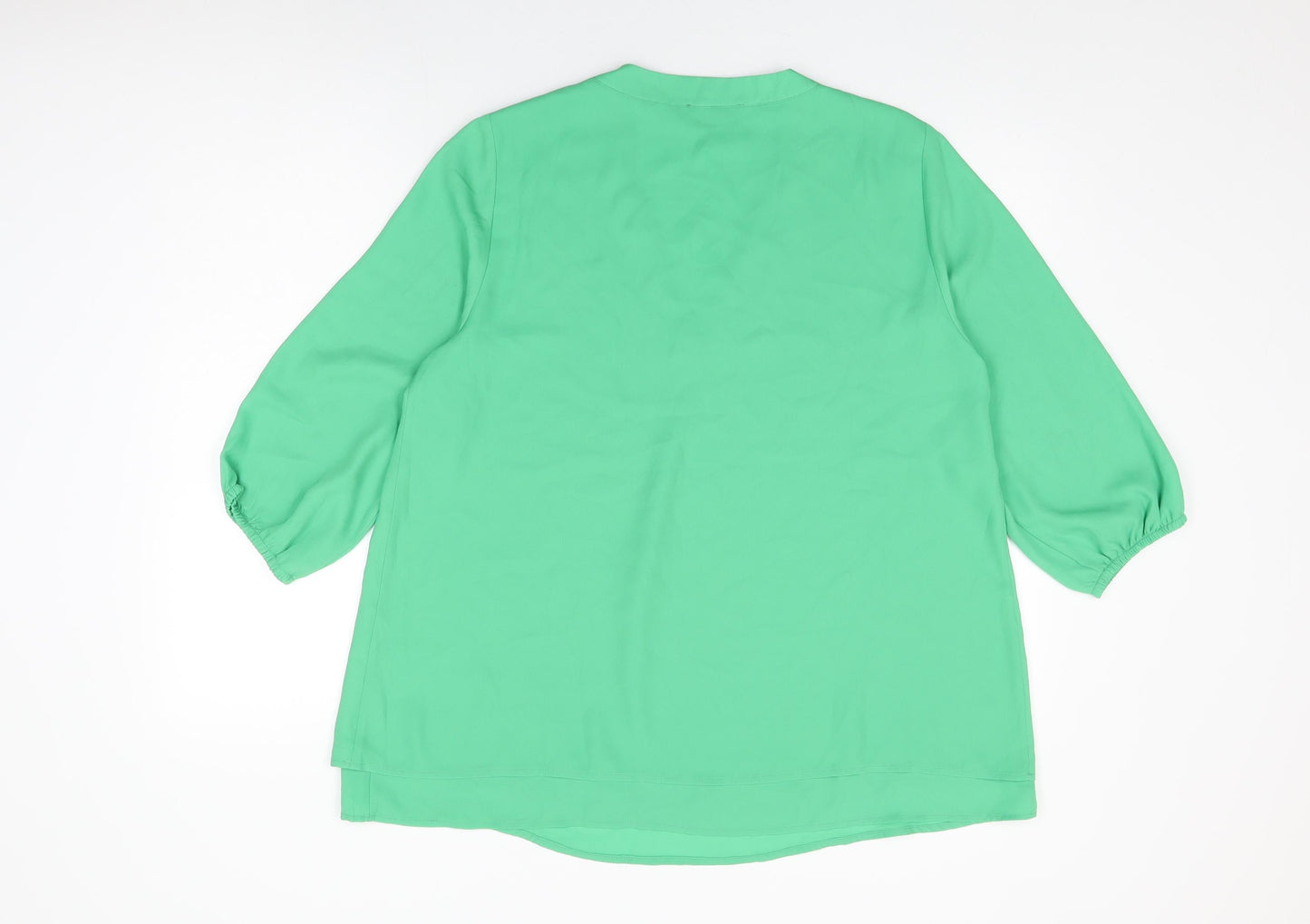 Womens UK Size 14 Via Appia Green Basic Blouse