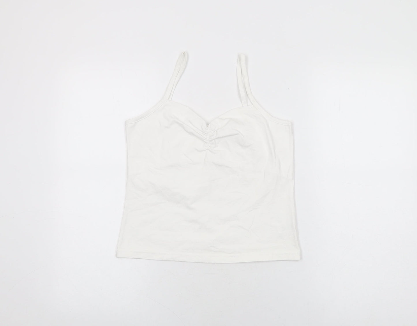 Womens UK Size 14 Essentials White Basic T-Shirt