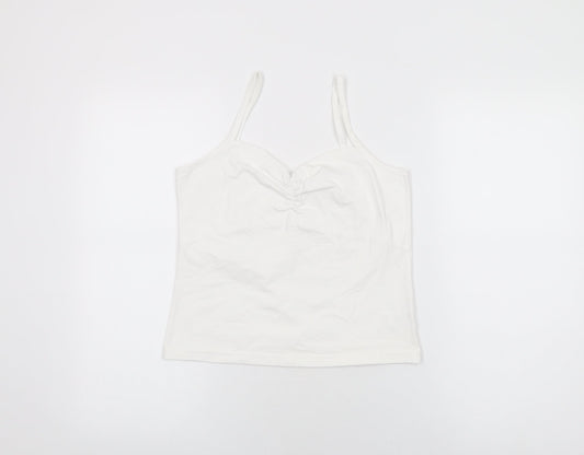Womens UK Size 14 Essentials White Basic T-Shirt