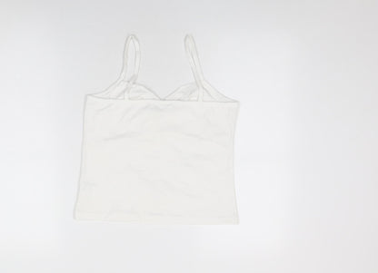 Womens UK Size 14 Essentials White Basic T-Shirt