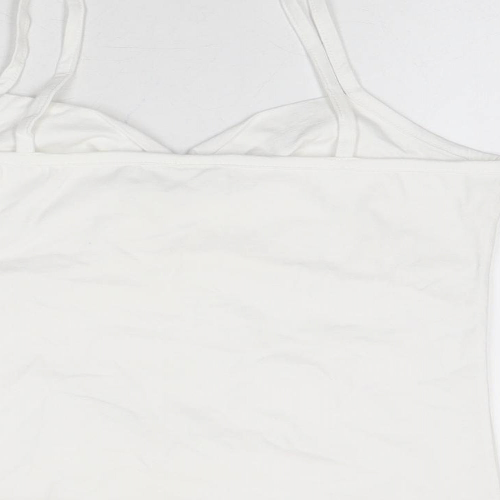Womens UK Size 14 Essentials White Basic T-Shirt
