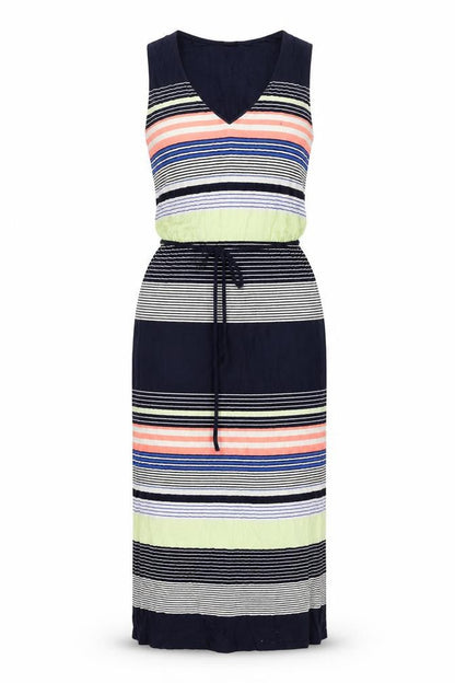 Oasis Womens Blue Striped Viscose Bodycon Size XS V-Neck Pullover