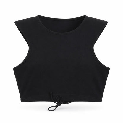 Womens UK Size 12 PRETTYLITTLETHING Black Cropped T-Shirt