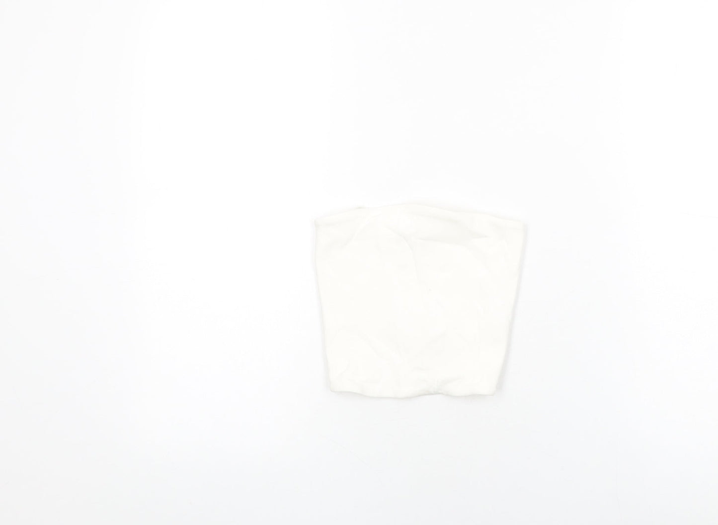 Womens UK Size S Zara White Cropped T-Shirt