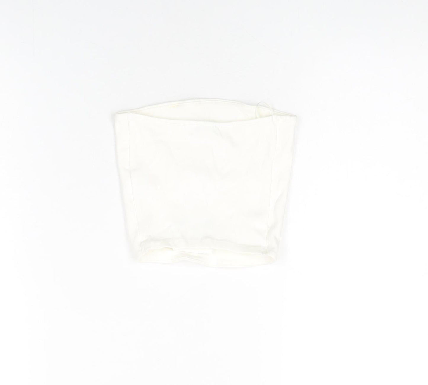 Womens UK Size S Zara White Cropped T-Shirt