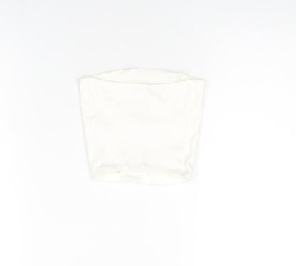 Womens UK Size S Zara White Cropped T-Shirt