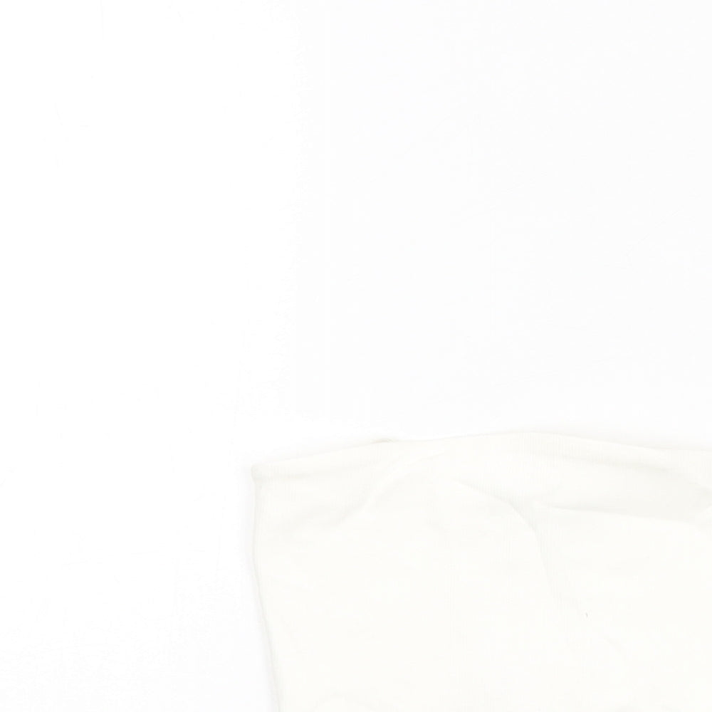 Womens UK Size S Zara White Cropped T-Shirt
