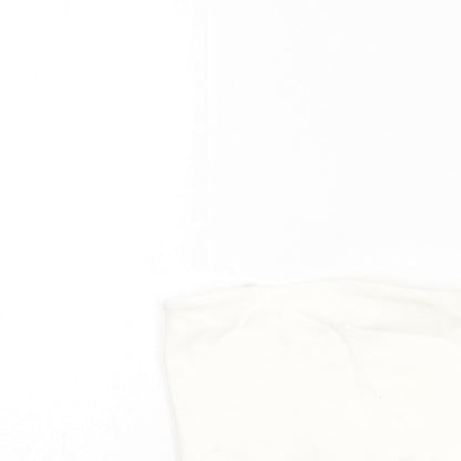 Womens UK Size S Zara White Cropped T-Shirt