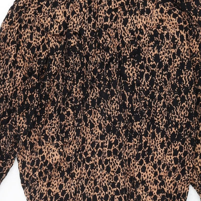 Pins & Needles Womens Black Geometric Rayon Shirt Dress Size S Collared Button