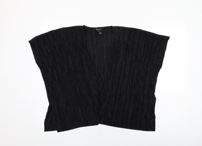 New Look Girls Black Polyester Kimono T-Shirt Size M V-Neck