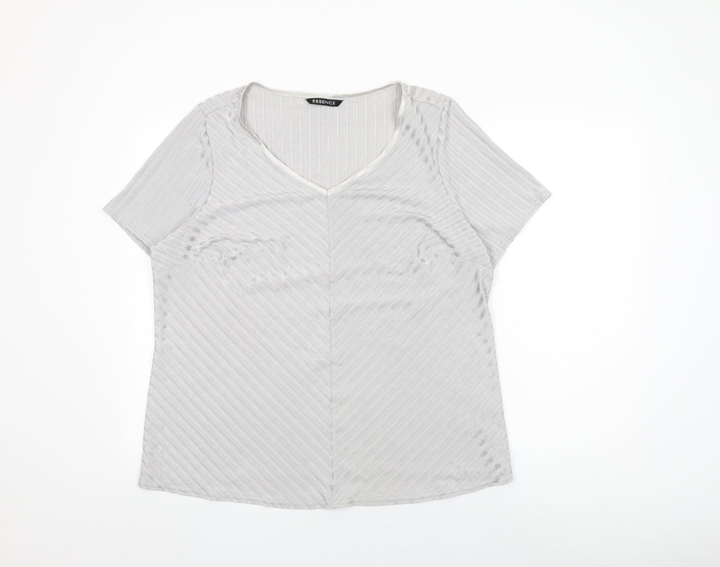 Womens UK Size 20 essence Grey Basic T-Shirt