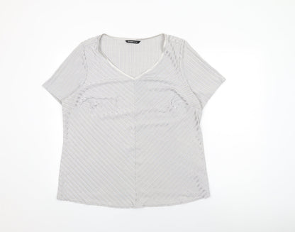 Womens UK Size 20 essence Grey Basic T-Shirt