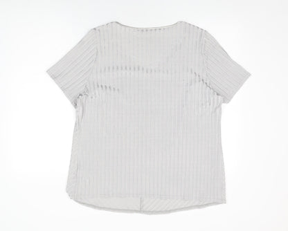 Womens UK Size 20 essence Grey Basic T-Shirt