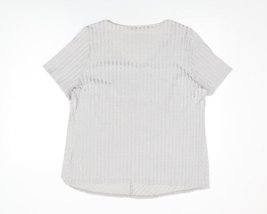 Womens UK Size 20 essence Grey Basic T-Shirt