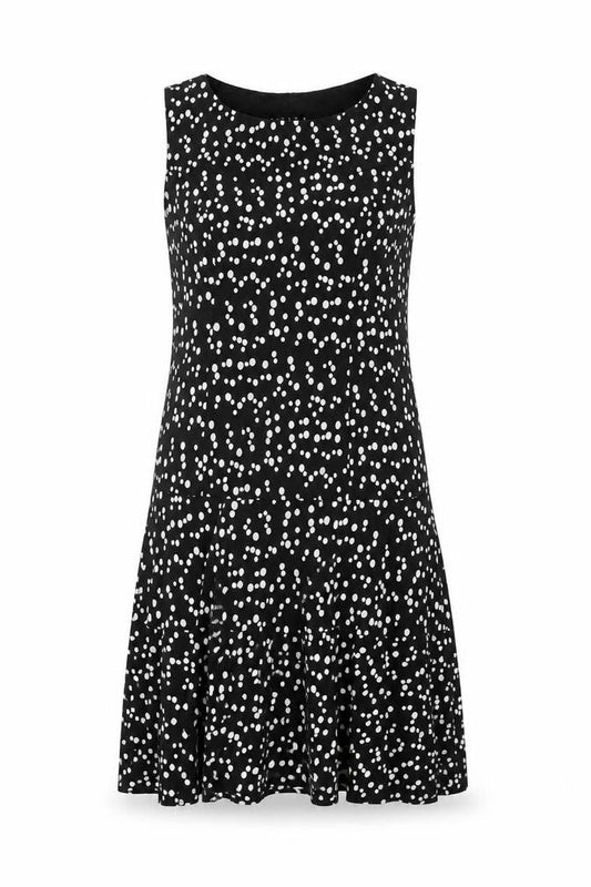 Tiana B Womens Black Polka Dot Polyester Shift Size 10 Round Neck Pullover