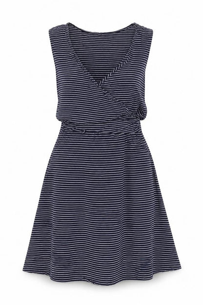 Gap Womens Blue Striped Viscose A-Line Size L V-Neck Pullover
