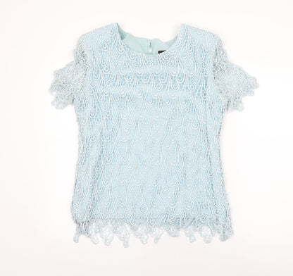 Womens UK Size 16 Gina Bacconi Blue Basic T-Shirt