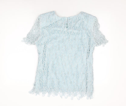 Womens UK Size 16 Gina Bacconi Blue Basic T-Shirt