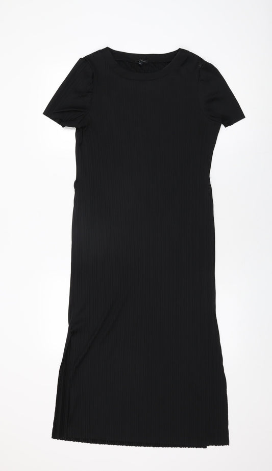 River Island Womens Black Polyester Shift Size 10 Round Neck Pullover