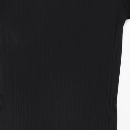 River Island Womens Black Polyester Shift Size 10 Round Neck Pullover