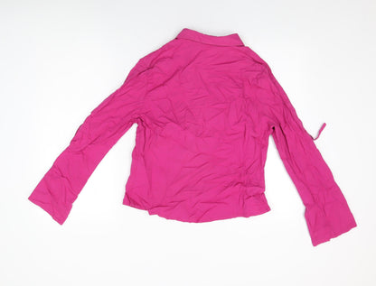 Womens UK Size 16 Per Una Pink Basic Button-Up