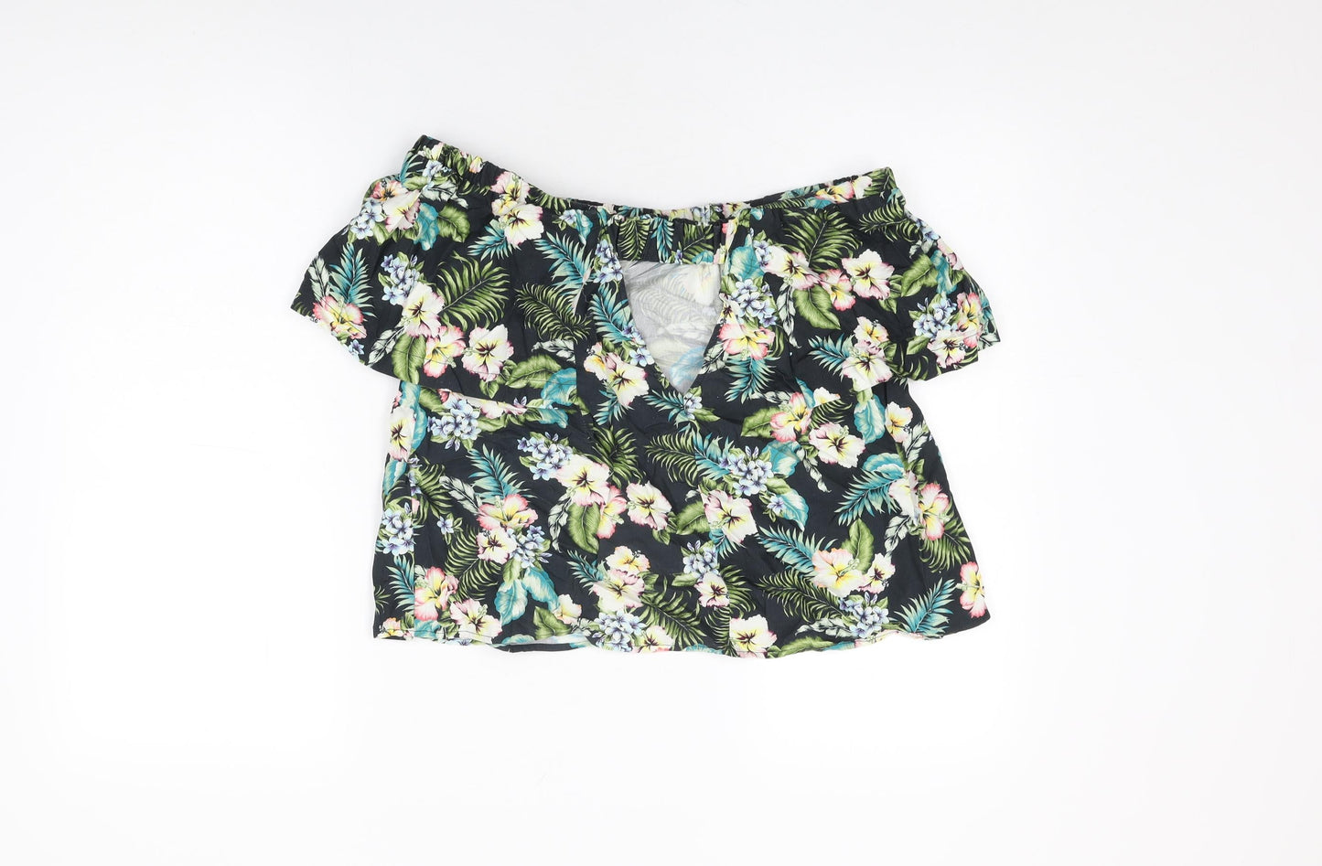 Womens UK Size 8 Topshop Black Basic T-Shirt
