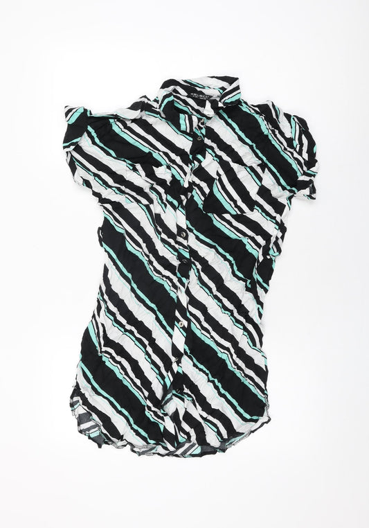 Womens UK Size 14 Select Black Basic Button-Up