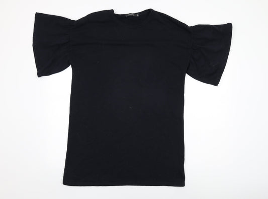 Glassons Womens Black Cotton Shift Size S Round Neck Pullover
