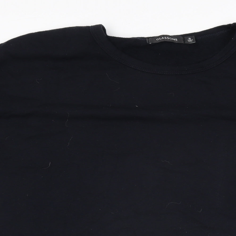 Glassons Womens Black Cotton Shift Size S Round Neck Pullover