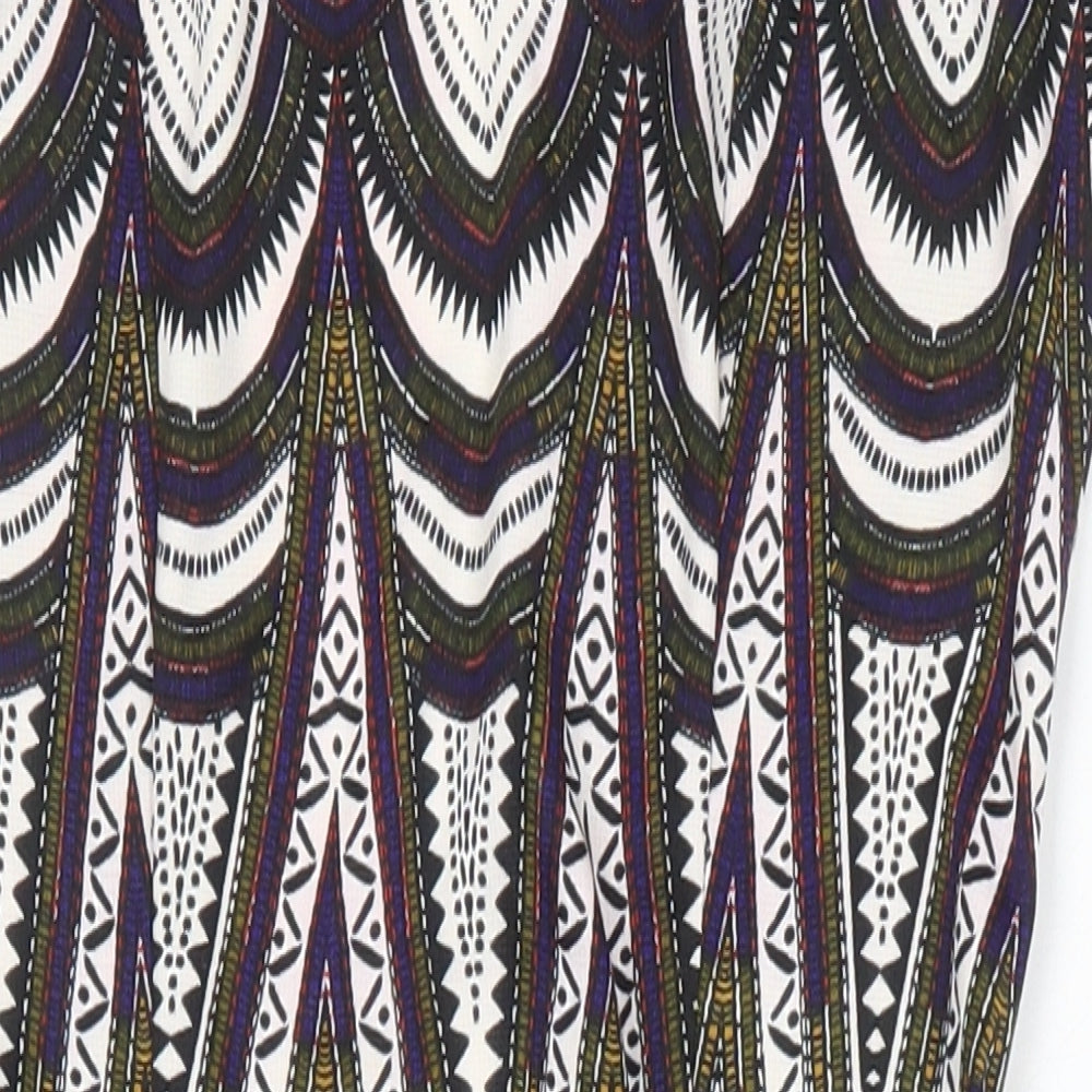 H&M Womens Multicoloured Geometric Polyester Bodycon Size XS Round Neck