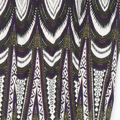 H&M Womens Multicoloured Geometric Polyester Bodycon Size XS Round Neck