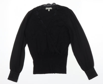 Womens UK Size S Oasis Black Jersey Blouse