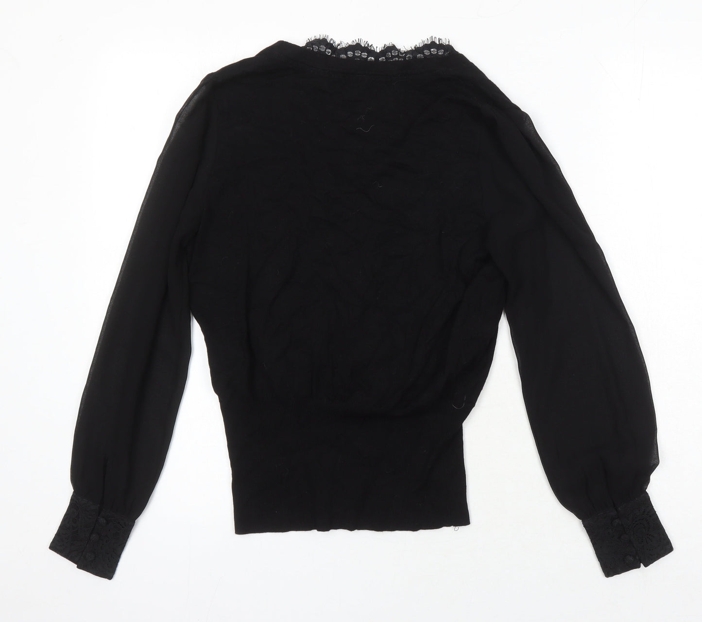 Womens UK Size S Oasis Black Jersey Blouse