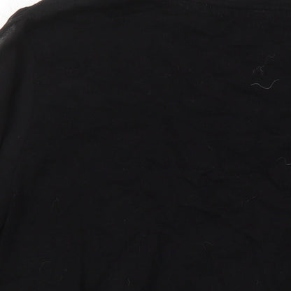 Womens UK Size S Oasis Black Jersey Blouse