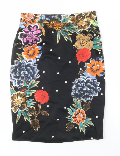 Baraschi Womens Multicoloured Floral Cotton Straight & Pencil Skirt Size 10
