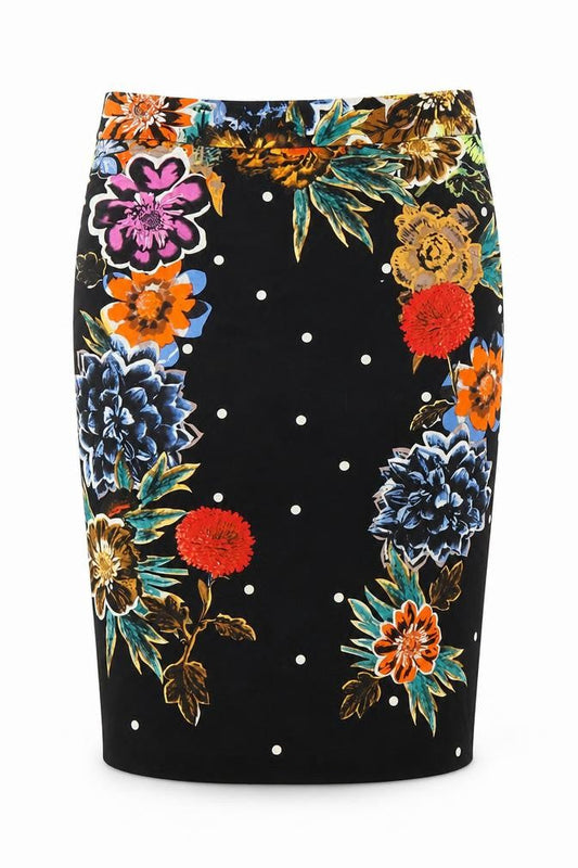 Baraschi Womens Multicoloured Floral Cotton Straight & Pencil Skirt Size 10