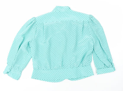 Womens UK Size 14 Berkertex Green Tunic Blouse