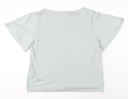 Womens UK Size M H&M Green Tunic Blouse
