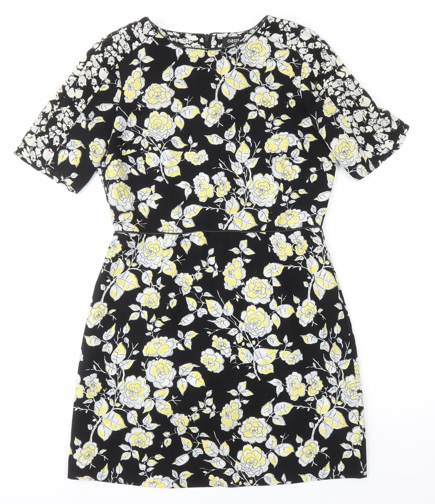 Oasis Womens Multicoloured Floral Polyester Skater Dress Size 10 Round Neck