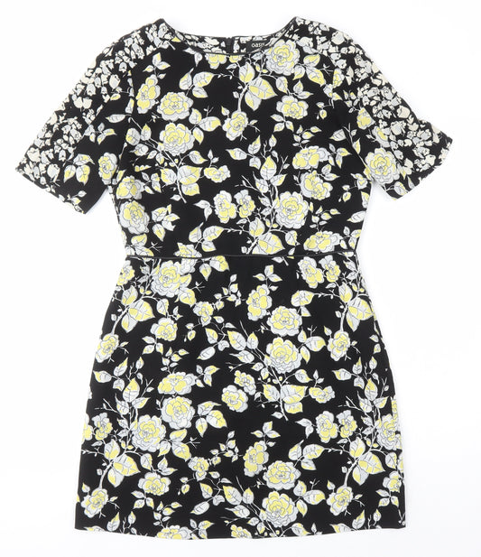 Oasis Womens Multicoloured Floral Polyester Skater Dress Size 10 Round Neck