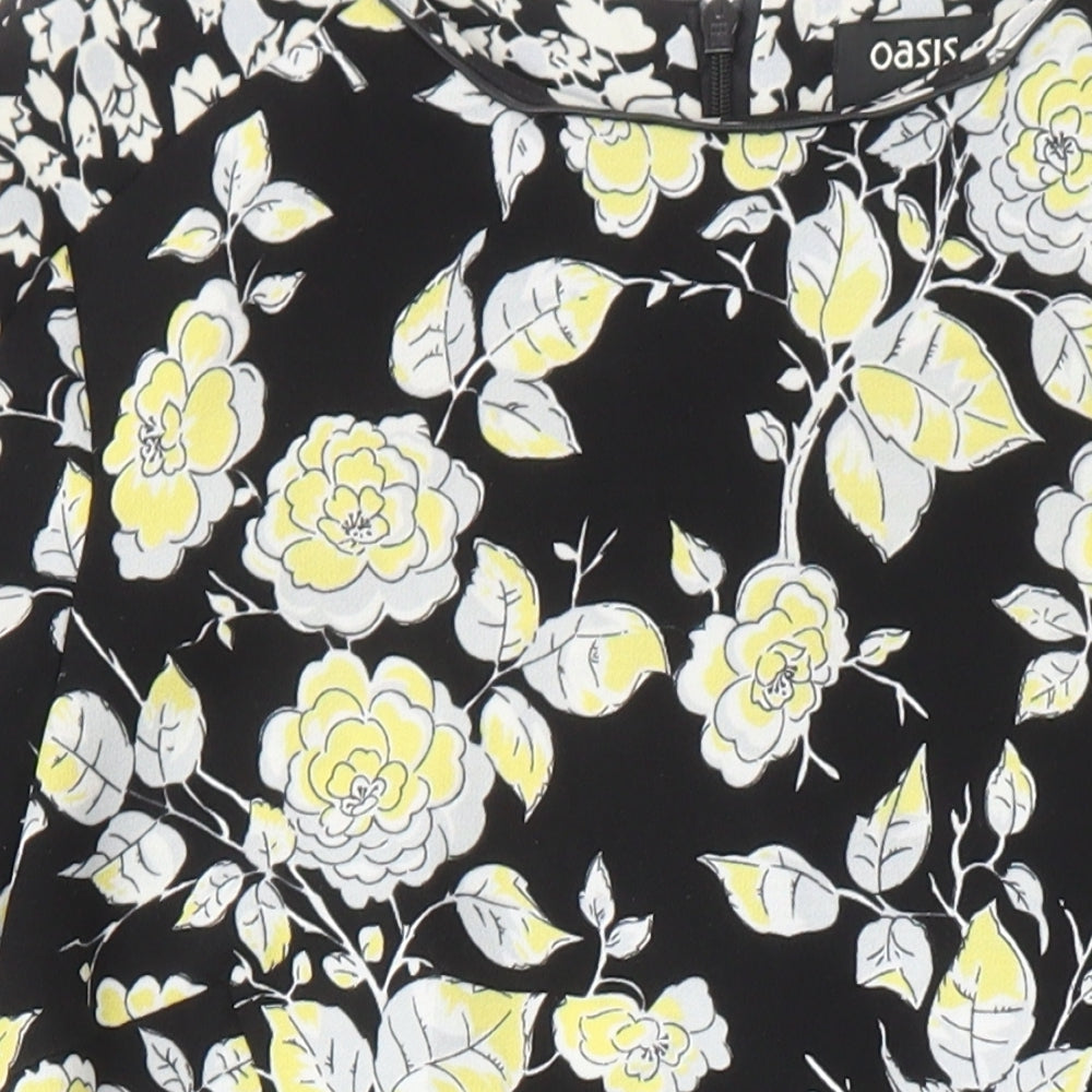 Oasis Womens Multicoloured Floral Polyester Skater Dress Size 10 Round Neck