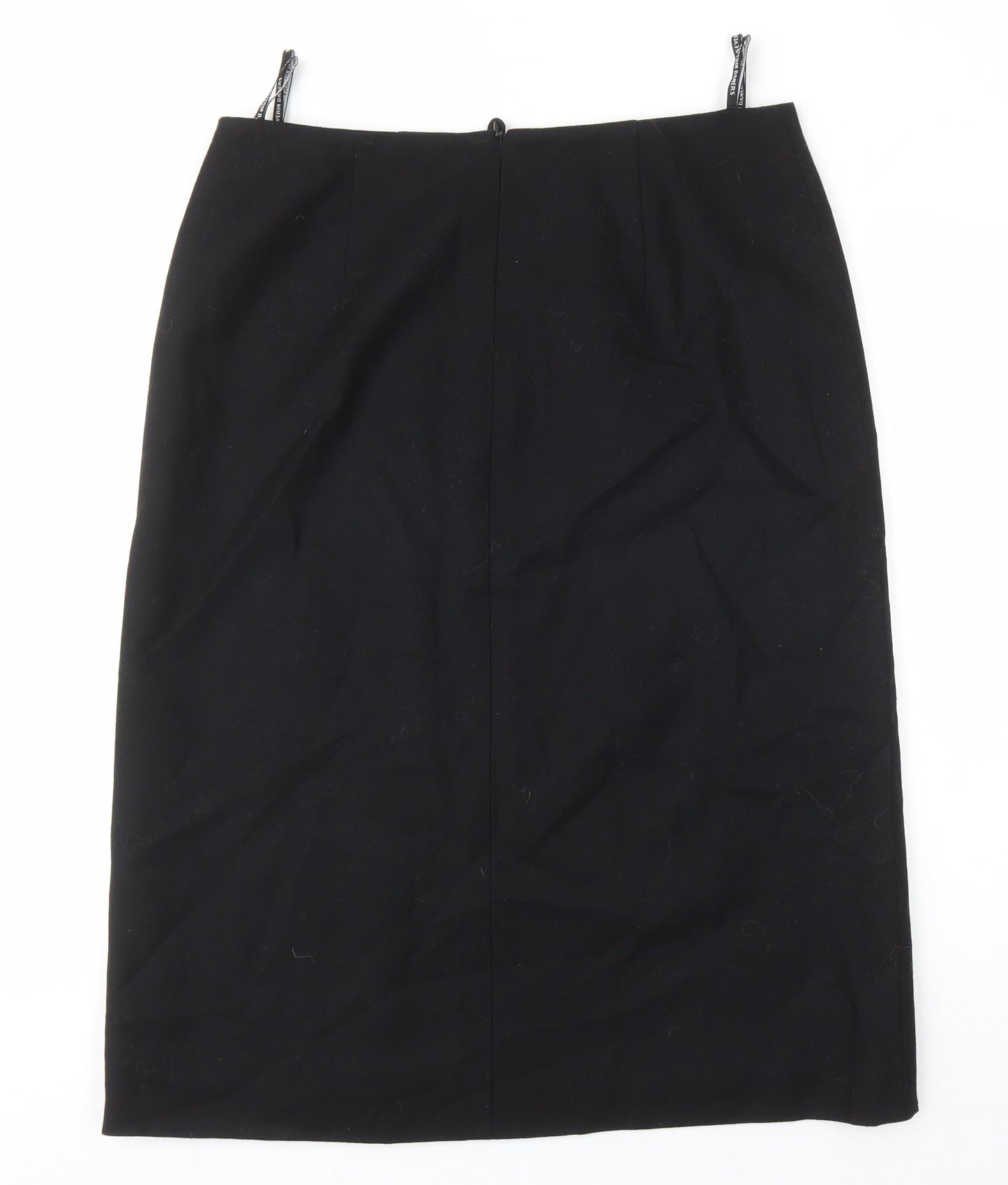 Seda Modell Womens Black Viscose A-Line Skirt Size 46 in Zip