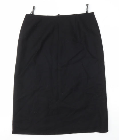 Seda Modell Womens Black Viscose A-Line Skirt Size 46 in Zip