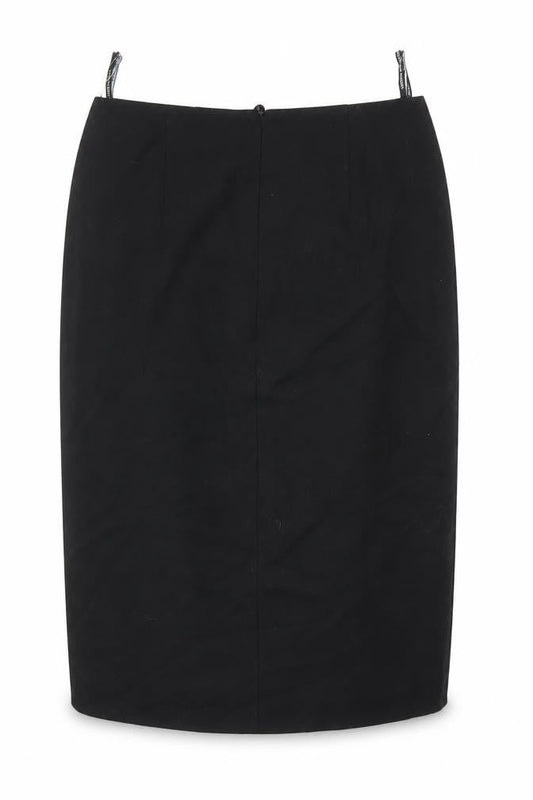 Seda Modell Womens Black Viscose A-Line Skirt Size 46 in Zip